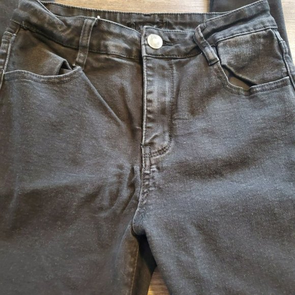 RUE 21 Black Denim Jeans Juniors 10R High Rise Jeggings Stretchy - Picture 7 of 8